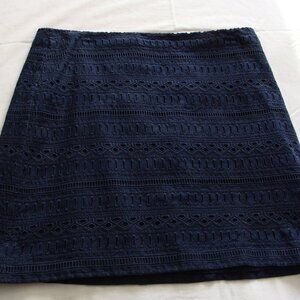 GAP Dark Blue SWISS EYELET LACE Short A-LINE SKIRT Sz 10